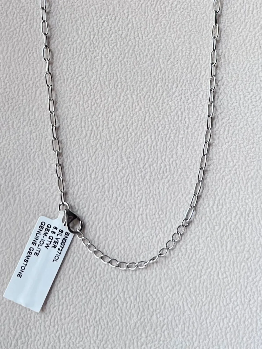 N061 | Genuine Iolite Paperclip Chain Necklace